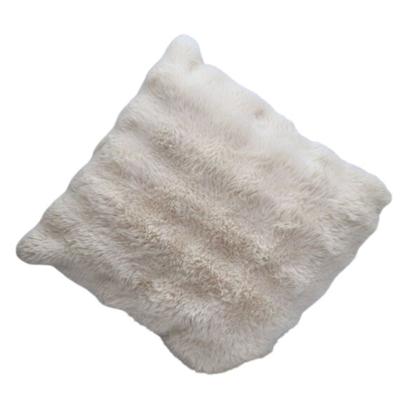 Faux Fur Throw Pillow Decorative Ivory White Utopia Bedding 20x20 - Picture 9 of 11